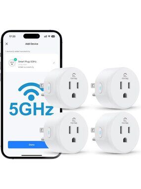 Smart WiFi Plug 15A, 5GHz Outlet Compatible with Alexa & Google - 4 Pack